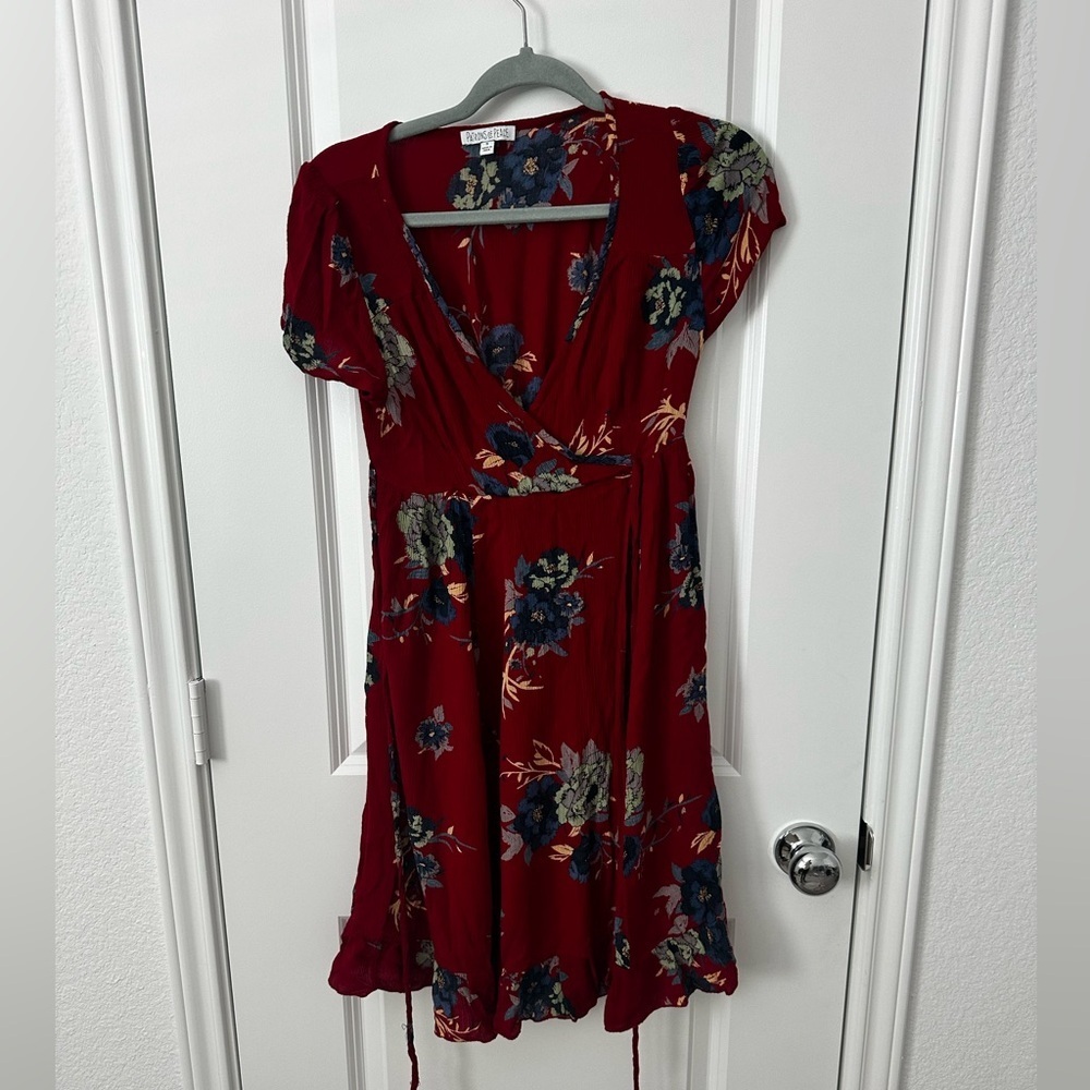 Patrons of Peace Floral Wrap Midi Dress